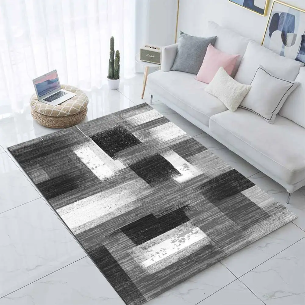 Еще черный белый серый микс линии Nordec дизайн 3d печати Нескользящие микрофибра