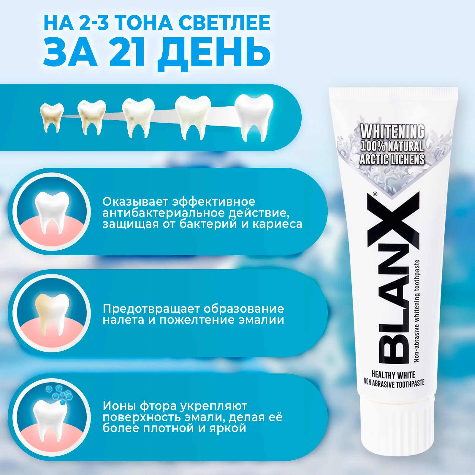 Зубная паста BlanX Advanced Whitening отбеливающая 75 мл. в тубе | Красота и здоровье