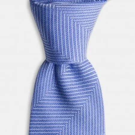 

Blue with white pattern silk tie 67825559