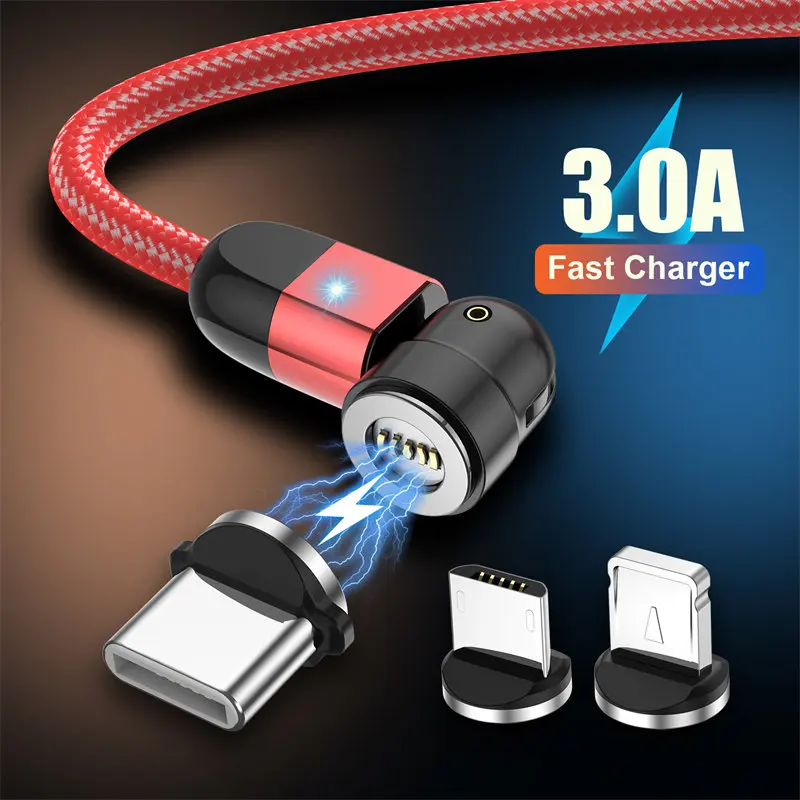 

UKGO 3A Magnetic Micro USB Cable Fast Charging Data Wire Cord Magnet Charger For iPhone 11 12 Pro Max Samsung Smartphone Cable