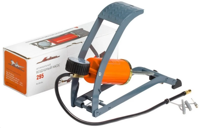 Насос ножной /с манометром/ одинарный 295 | Автомобили и мотоциклы