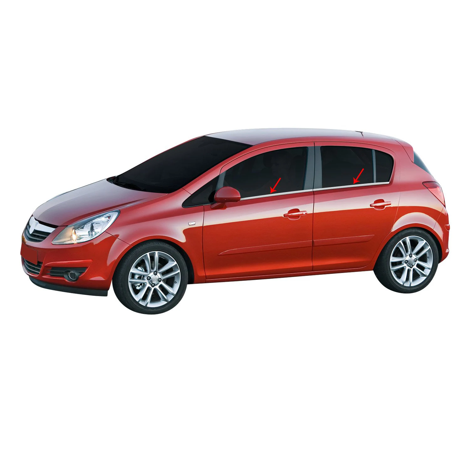 Хромированная оконная рама Opel Corsa D отделка из нержавеющей стали (2006-2014) |