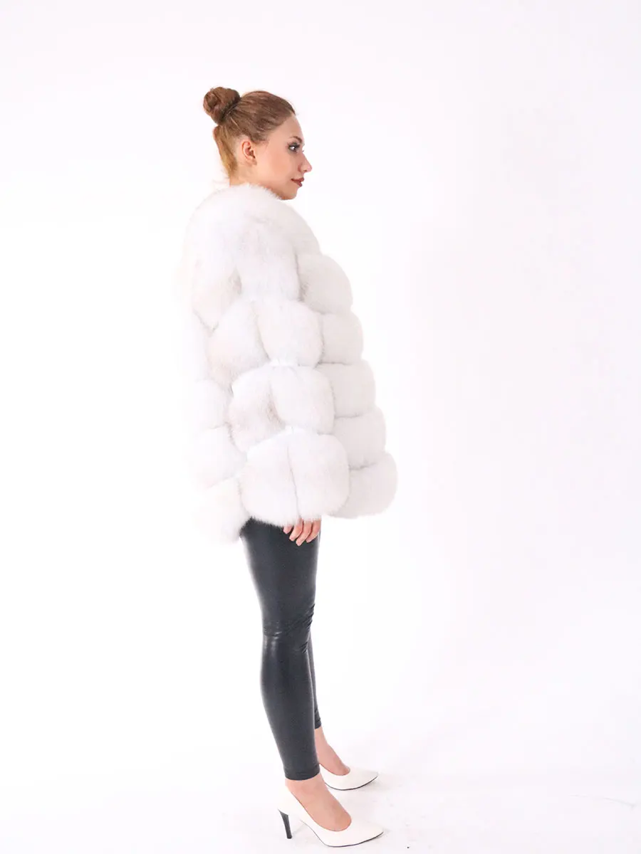 Fashion winter warm fur  jacket natural fox fur real fox fur coat winter thick warm coat 2021 sleeve cutout, vest enlarge
