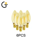 6 шт.лот лампочка накаливания C35 4 Вт Ретро лампочка эдисона E14 Bombillas 220-240 В винтажная лампа 2700k украшение для дома