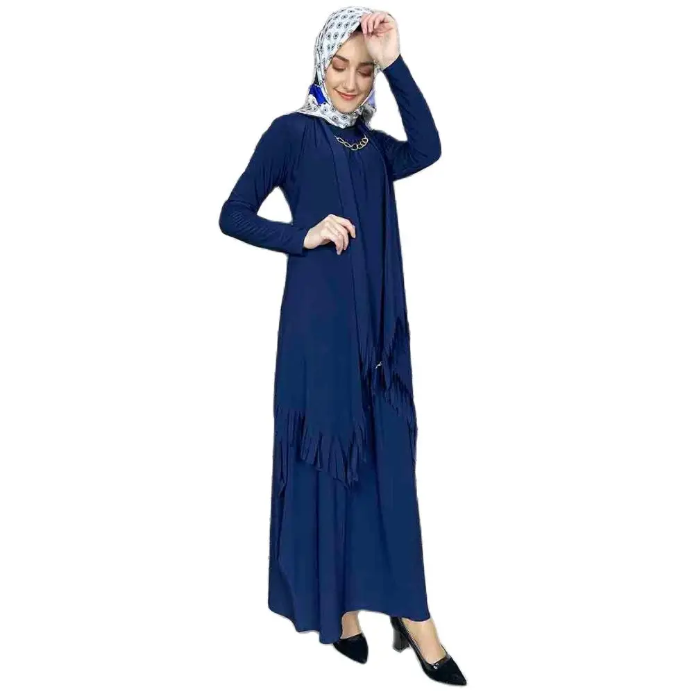 Chain Double Hijab Suit Trend Moda Islam Muslim 4 seasons product  muslim dress women abaya kaftan modest dress abayas for women