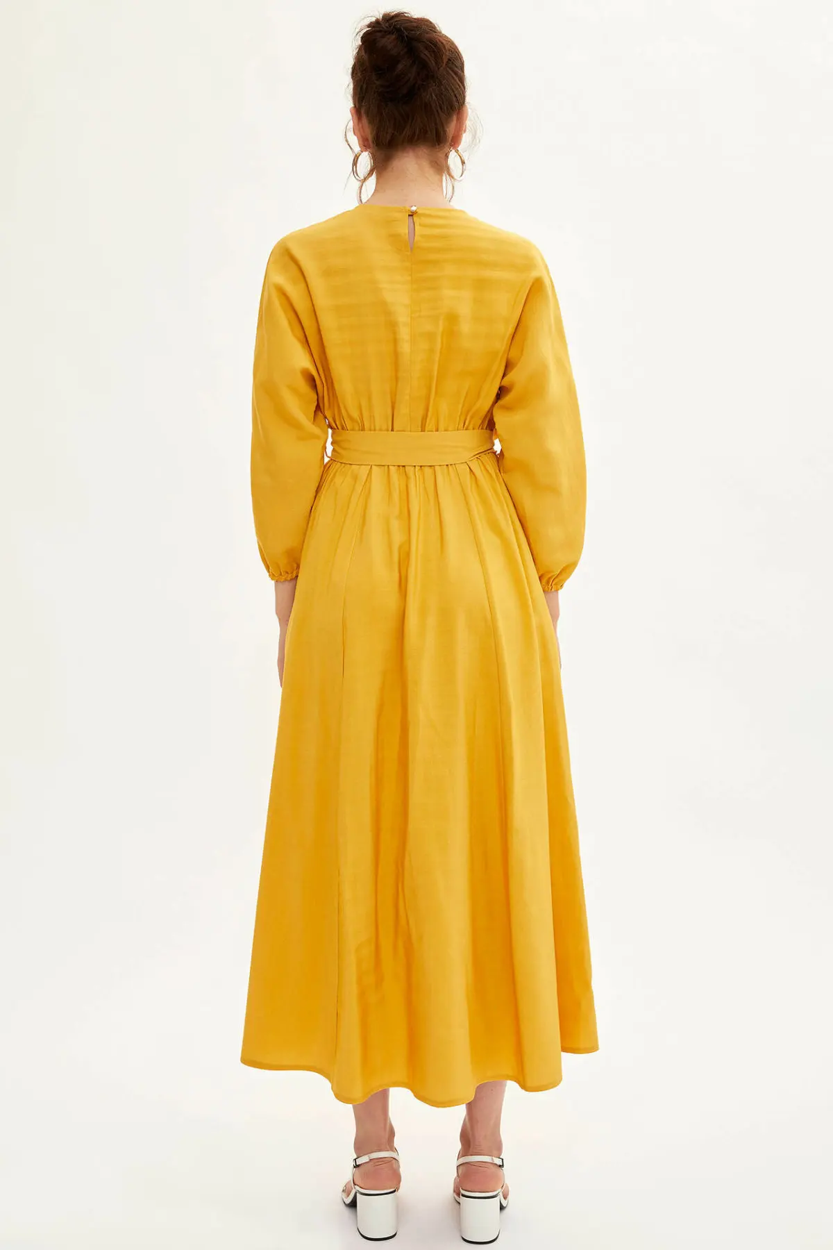 Дефакто Женская тканая Dress M1051AZ19AU с длинным рукавом|Женские платья| |