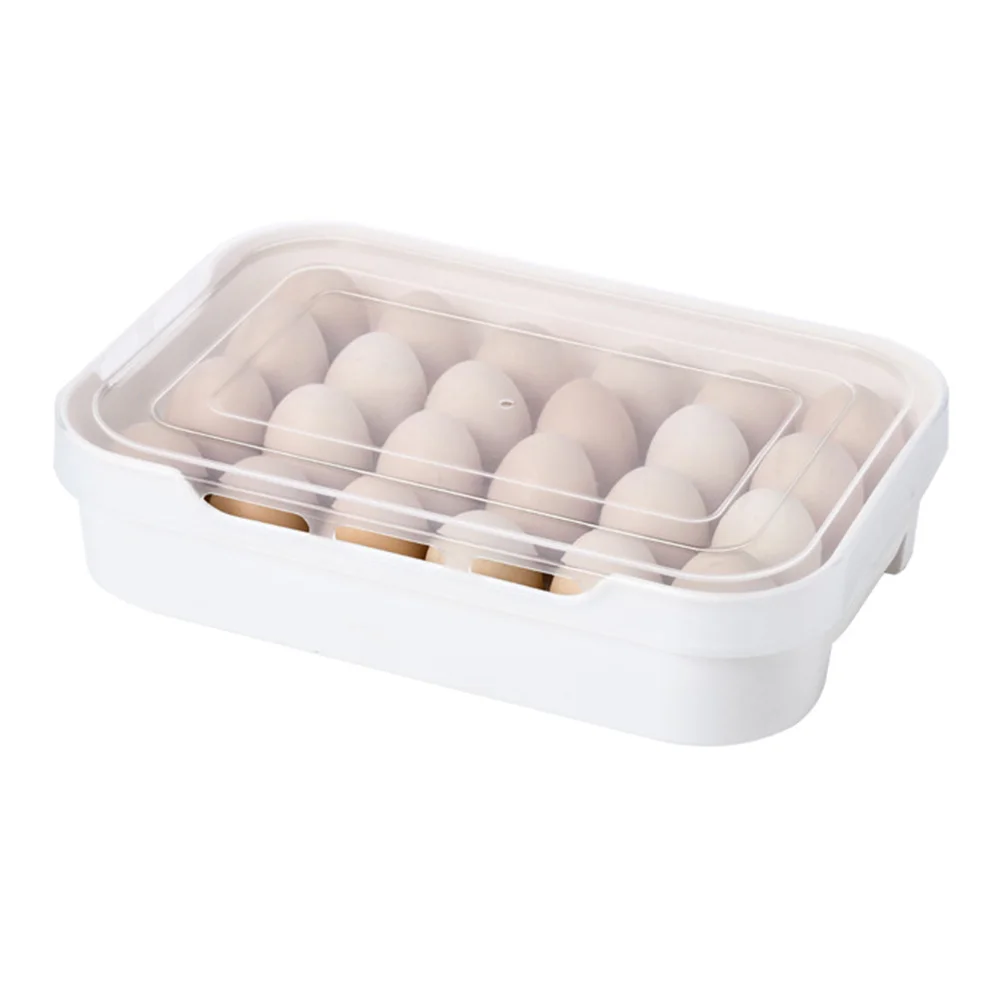

24 Girds Large Capacity Eggs Storage Box with Transparent Cover Lid Plastic Durable Refrigerator Eggs Keep Fresh Box Container