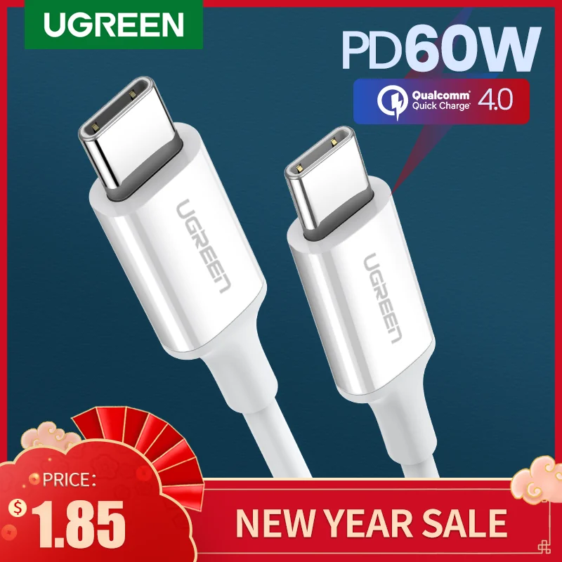 Ugreen PD 60W USB C to USB Type-C Cable QC4.0 3.0 Fast Charge Data Cable for Macbook Samsung S9 Plus USB C Cable for Huawei P30