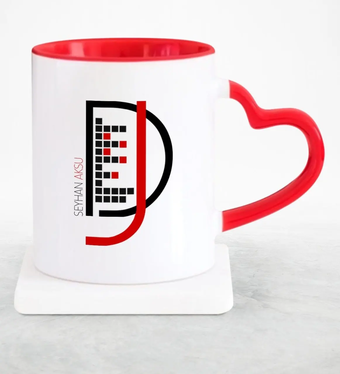 

Персонализированные Профессиональные DJ красная чашка в форме сердца чашка-2