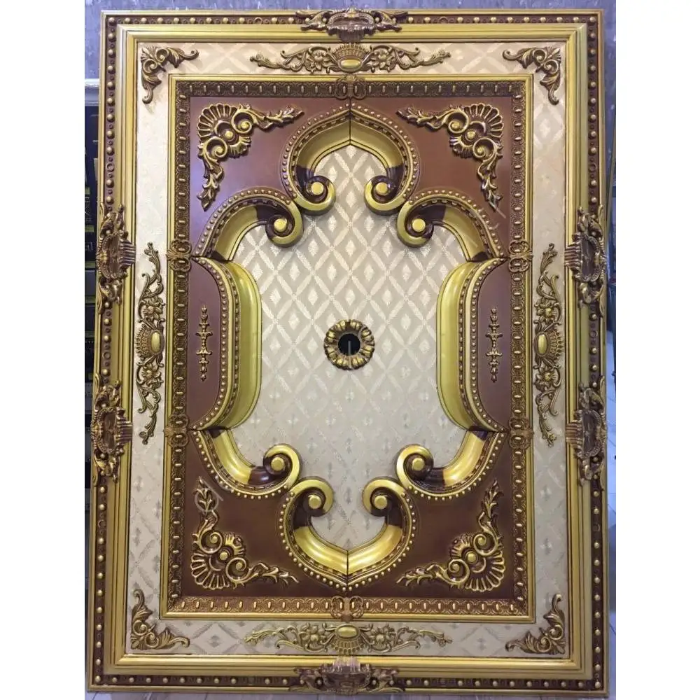 

DECOGOLD Decorative Rectangle Design Brown Colored Ceiling Medallion 90x120cm