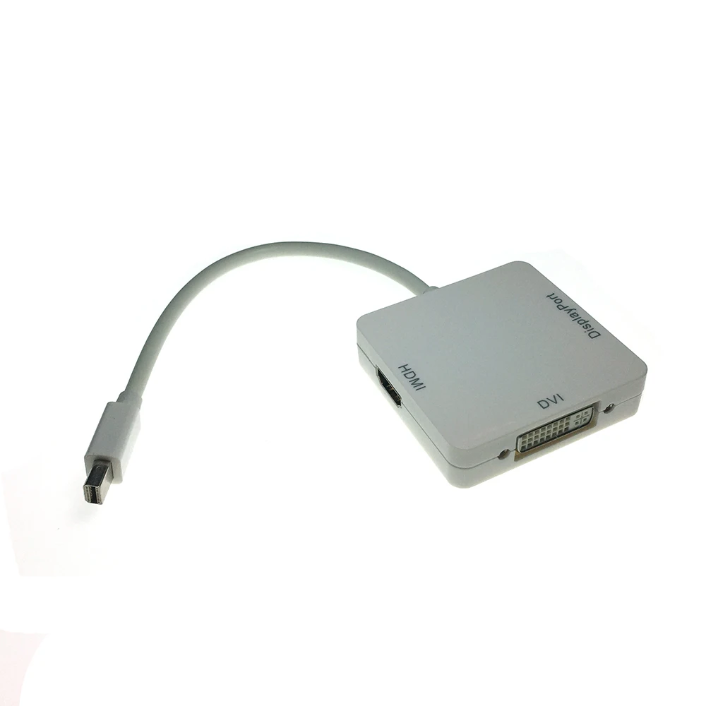 Конвертер Mini Display Port Male to DVI HDMI и DisplayPort Female 20 cm miniDP 3 в 1-ом совместим с Thunderbolt |