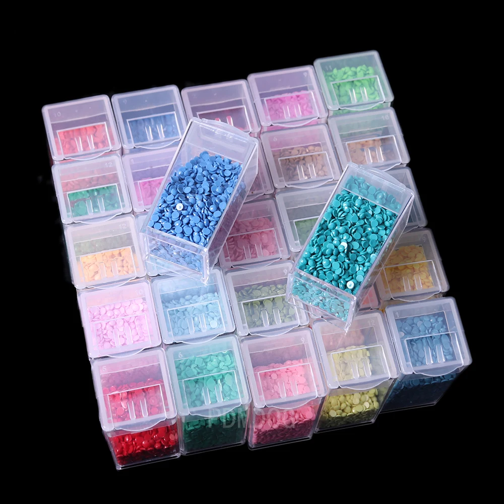 

Wholesale Bulk Plastic 60 Bottles Diamond Painting Embroidery Accessories Transparent Round/Square Container Bottle Crystal Bead