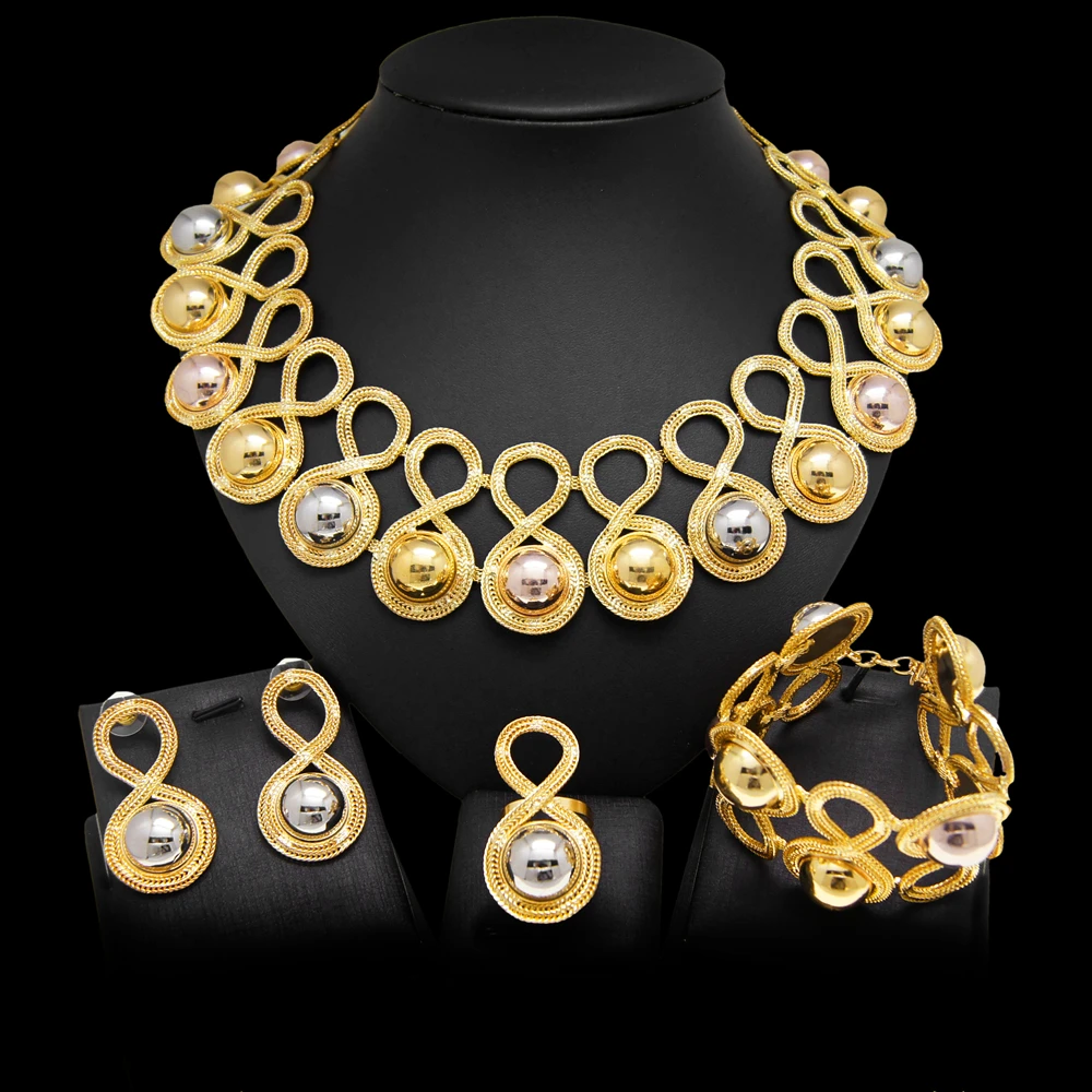 2022 модный бразильский позолоченный комплект ювелирных изделий изысканное