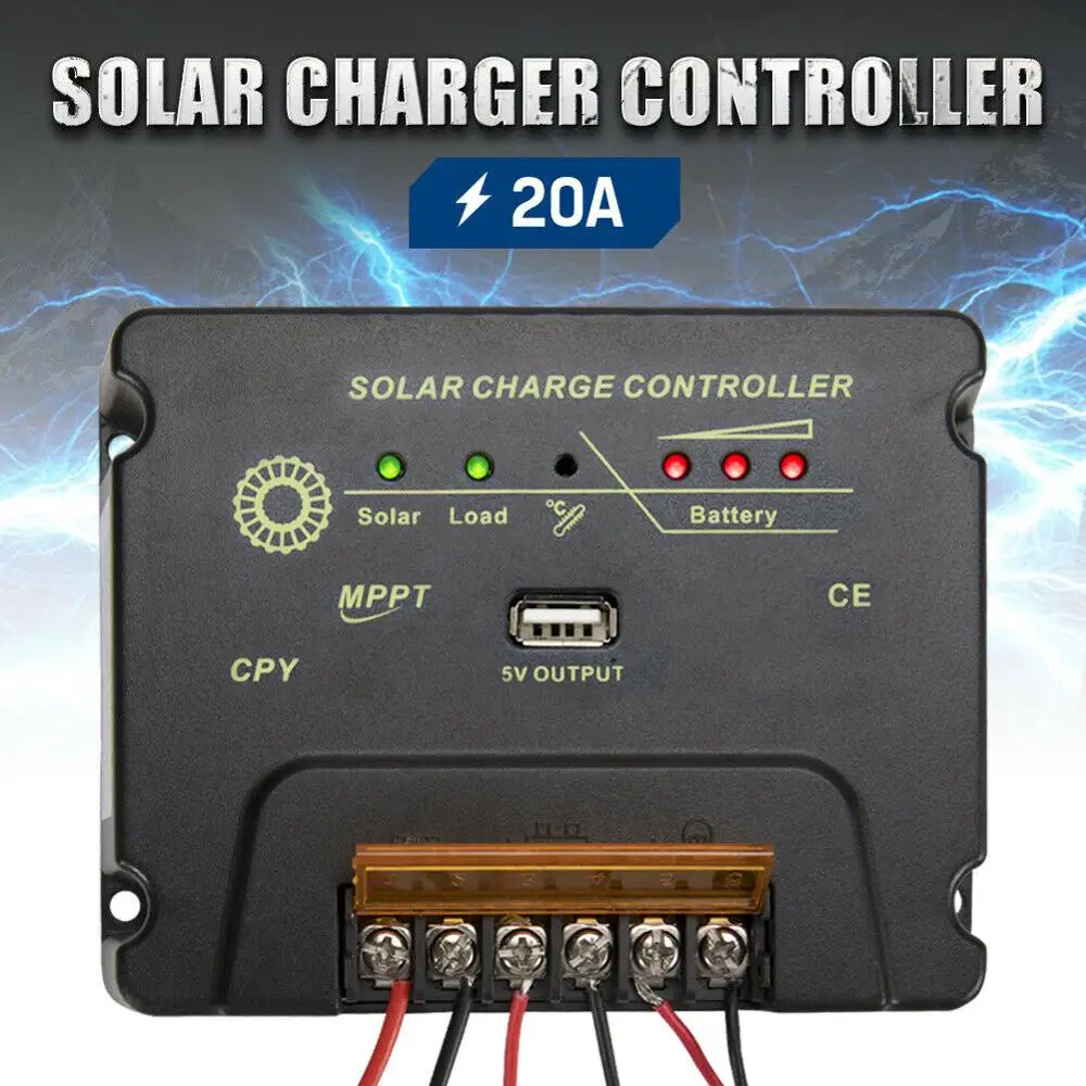 

Автоматический контроллер заряда солнечной батареи с MPPT, 20 А, 12 В/24 В, USB 5 В, выход, PV, регулятор батареи солнечной панели с трехступенчатым ди...