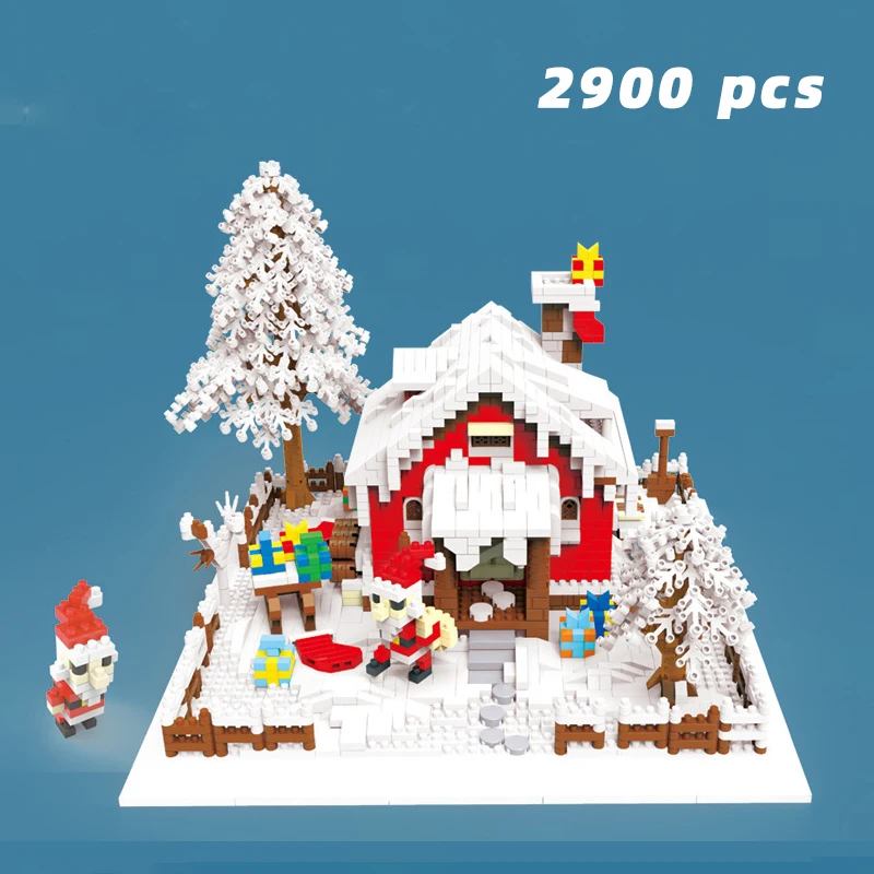 Микро Мини-блоки набор для деда и Рождества детские строительные наборы Алмазный