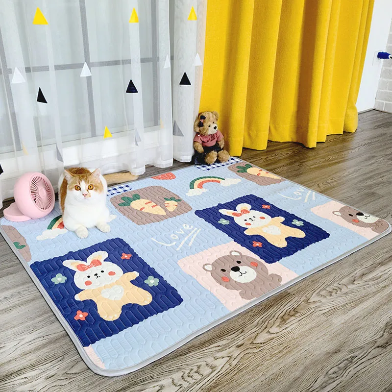 

Dog Mat Cooling Summer Pad Mat For Dog Cat Blanket Sofa Breathable Pet Bed Summer Washable For Small Medium Large Dog