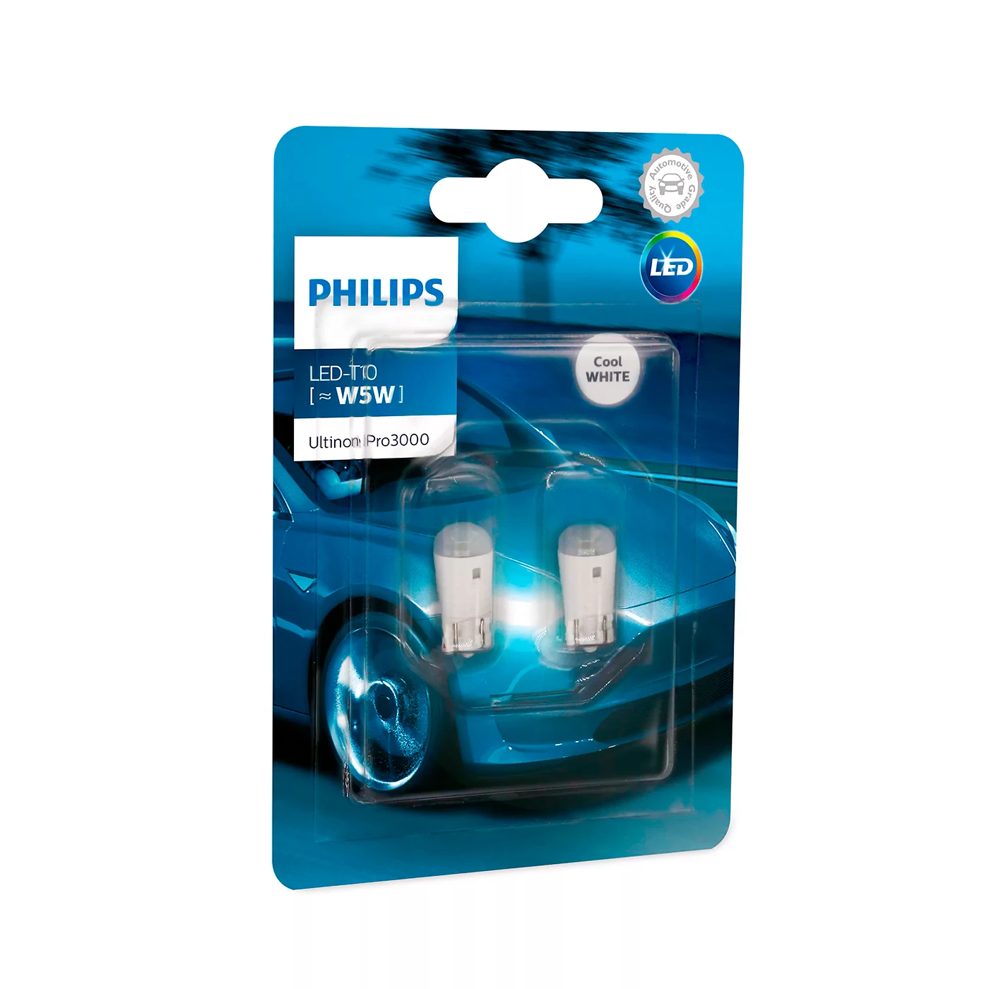 Лампа светодиодная Philips Ultinon Pro3000 SI W5W 12В 0 6 Вт W2 1x9 5d 2 шт. (блистер) - купить по