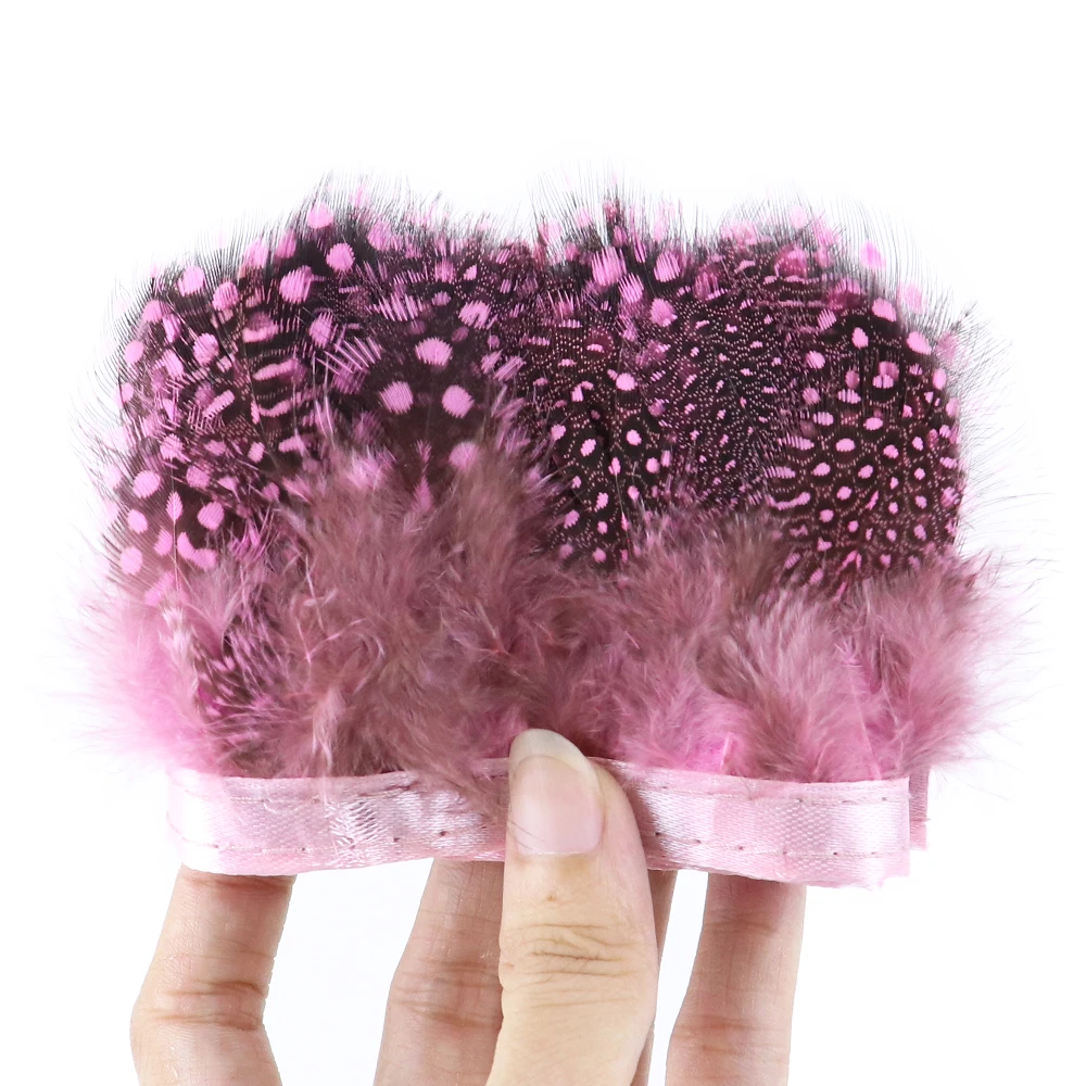 

1 Meter Natural Guinea Chicken Feathers Trim Fringe DIY Sewing Party Clothing Pheasant Saddle Plumes Decoration Accessories