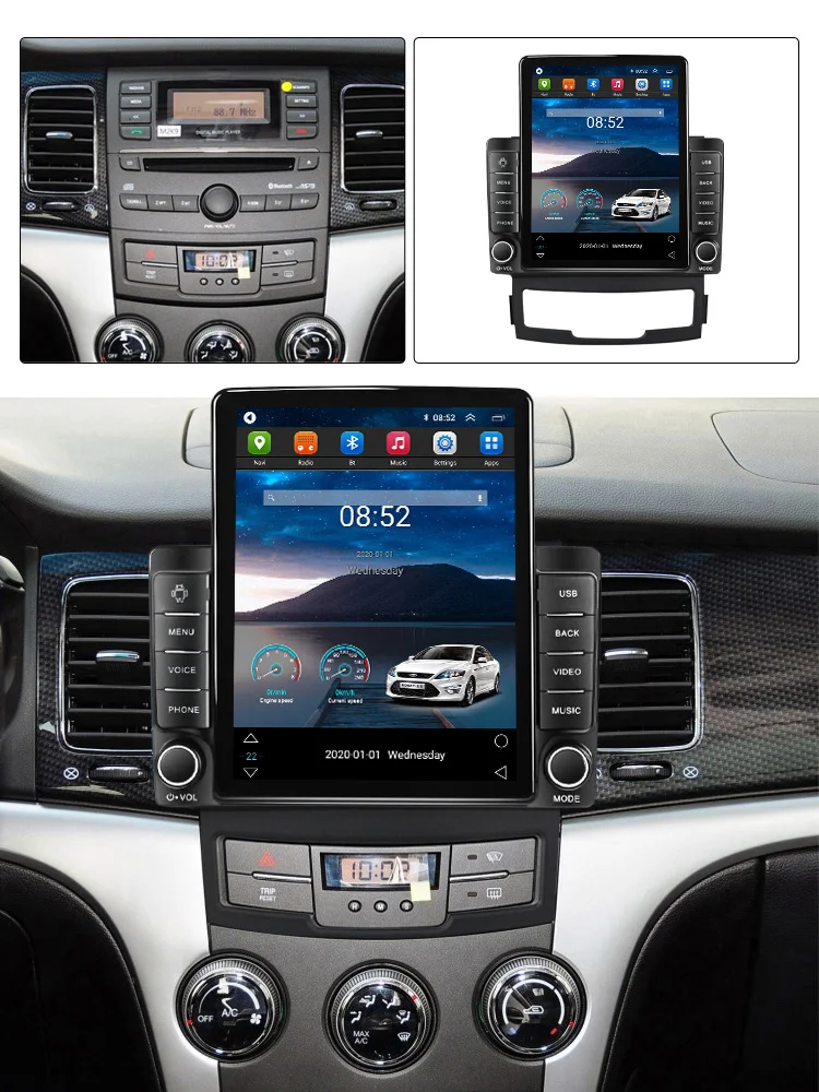 Android 11 Carplay для Tesla вертикальный автомобильный радиоприемник Видео Стерео Для