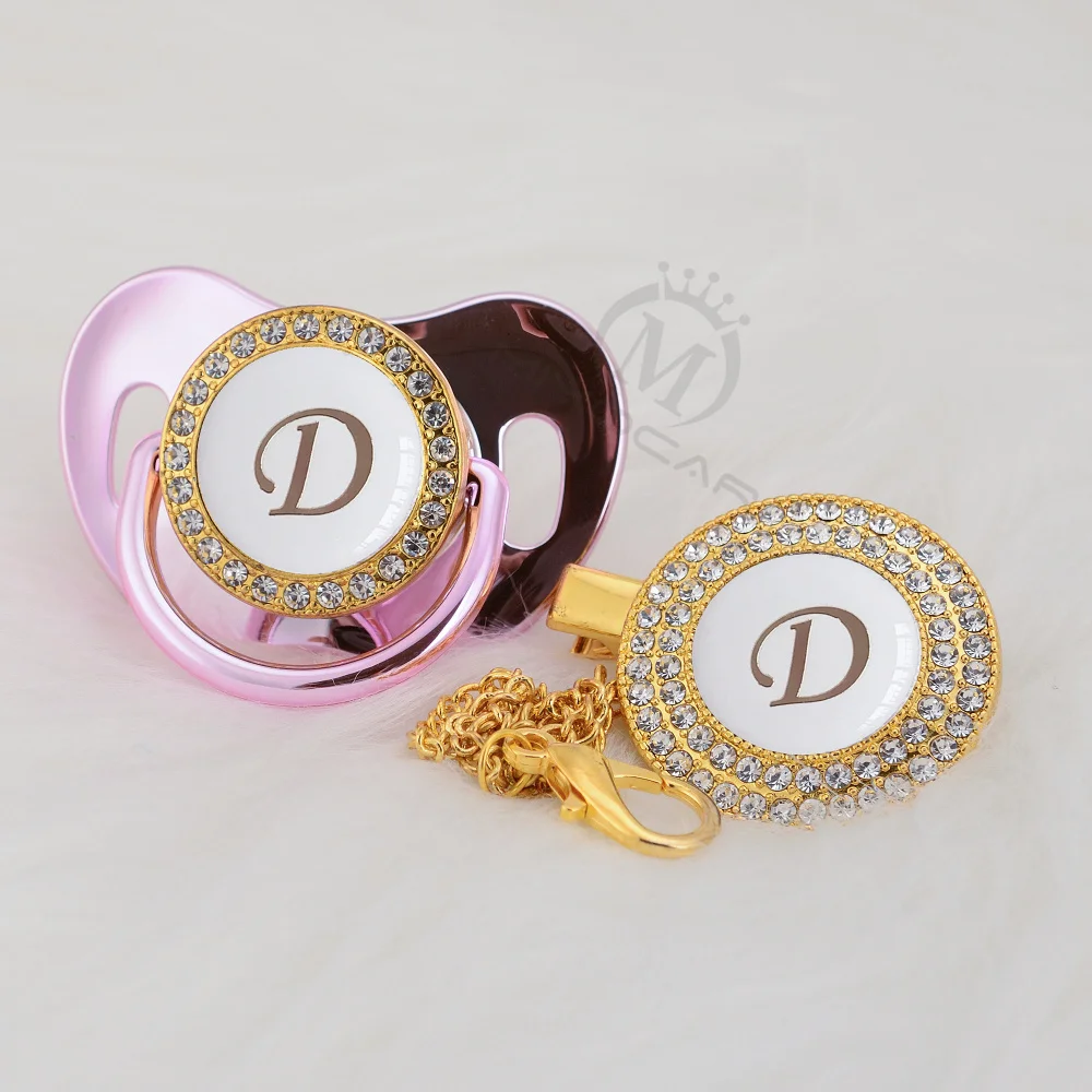 Милое украшение имя миокар буква D набор зажимов для соски и пустышки без