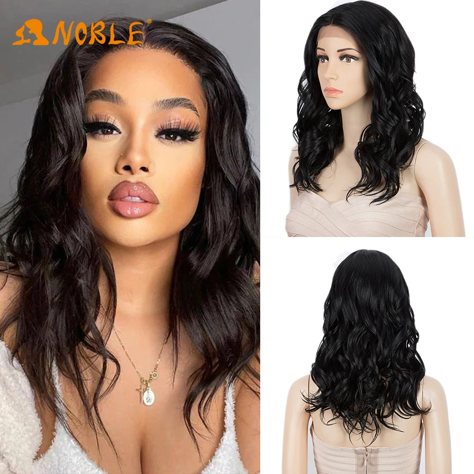 

Noble Girl Synthetic Lace Wigs Ombre Blonde Curly Water Wave Wigs For Black Women Heat Resistant Fiber Wig Middle Natural Party