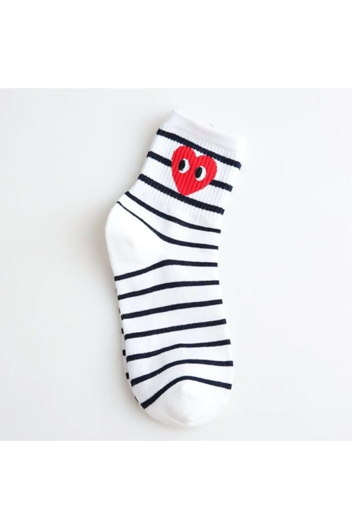 5 Pairs Half-Cot Heart Patterned College Socks