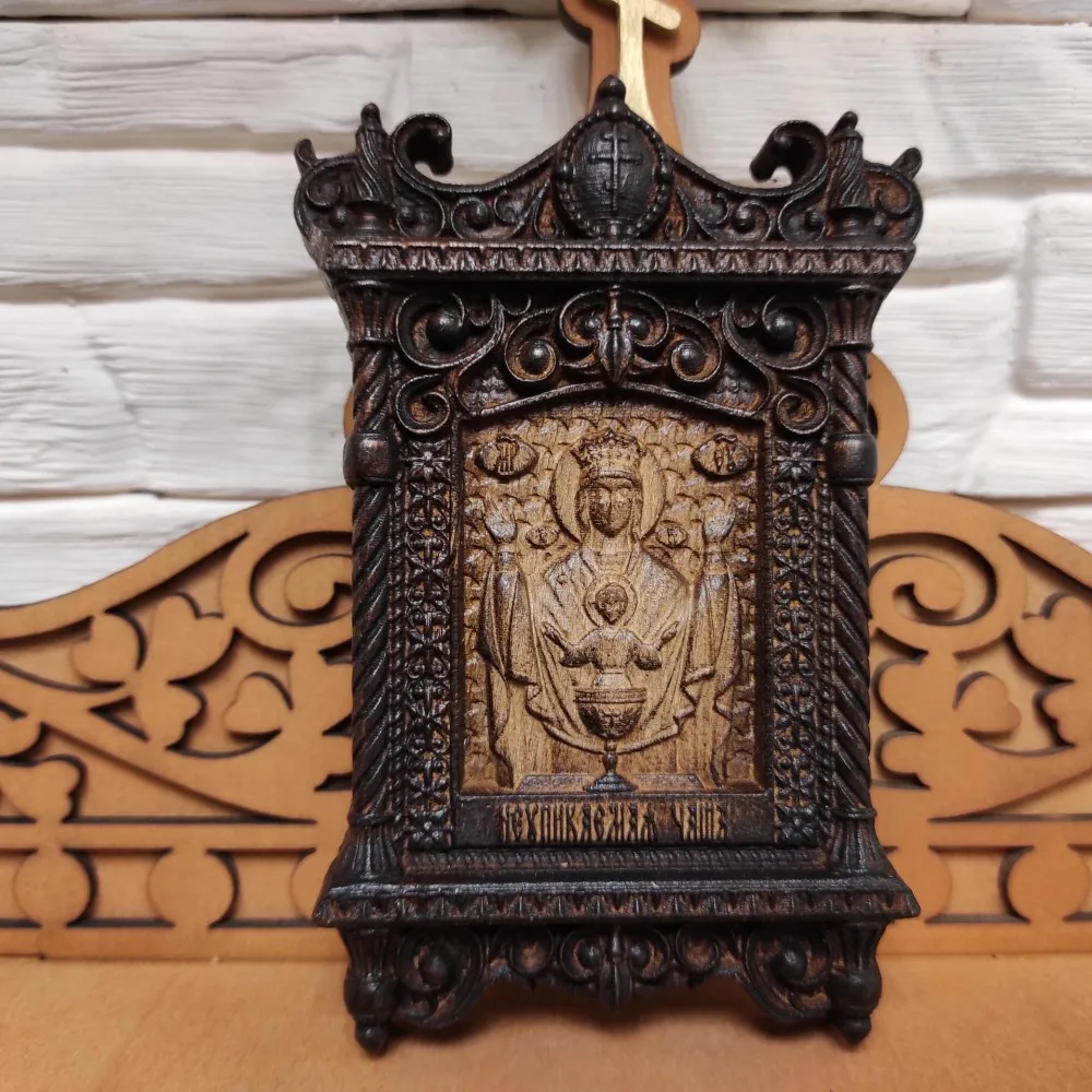 Icons Virgin неупиваемая bowl small carved icon Blessed size 10-15 cm | Дом и сад
