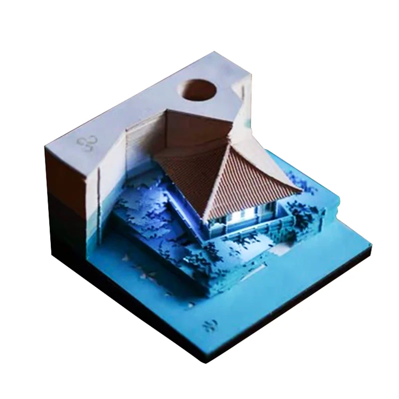 

155Sheets Omoshiroi Block 3D Notepad Cubes Vintage Diy House Note Paper Miniature Stickers New Year Gift Christmas Ornaments