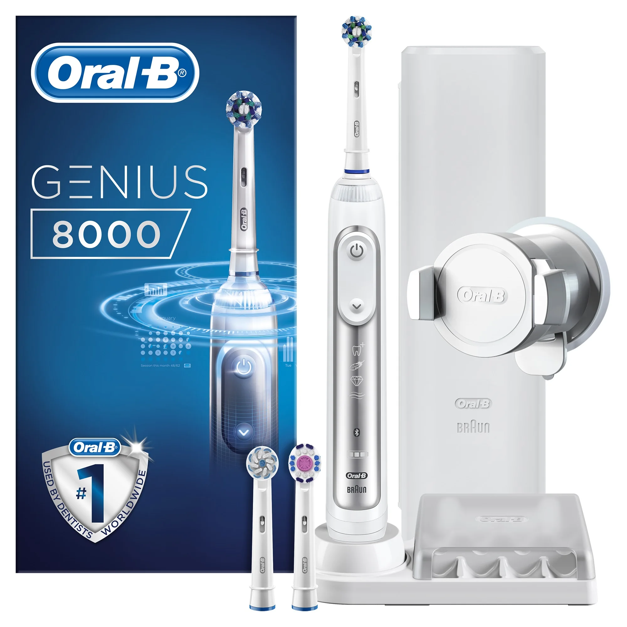 Электрическая зубная щетка Oral-B Genius 8000 White | Бытовая техника