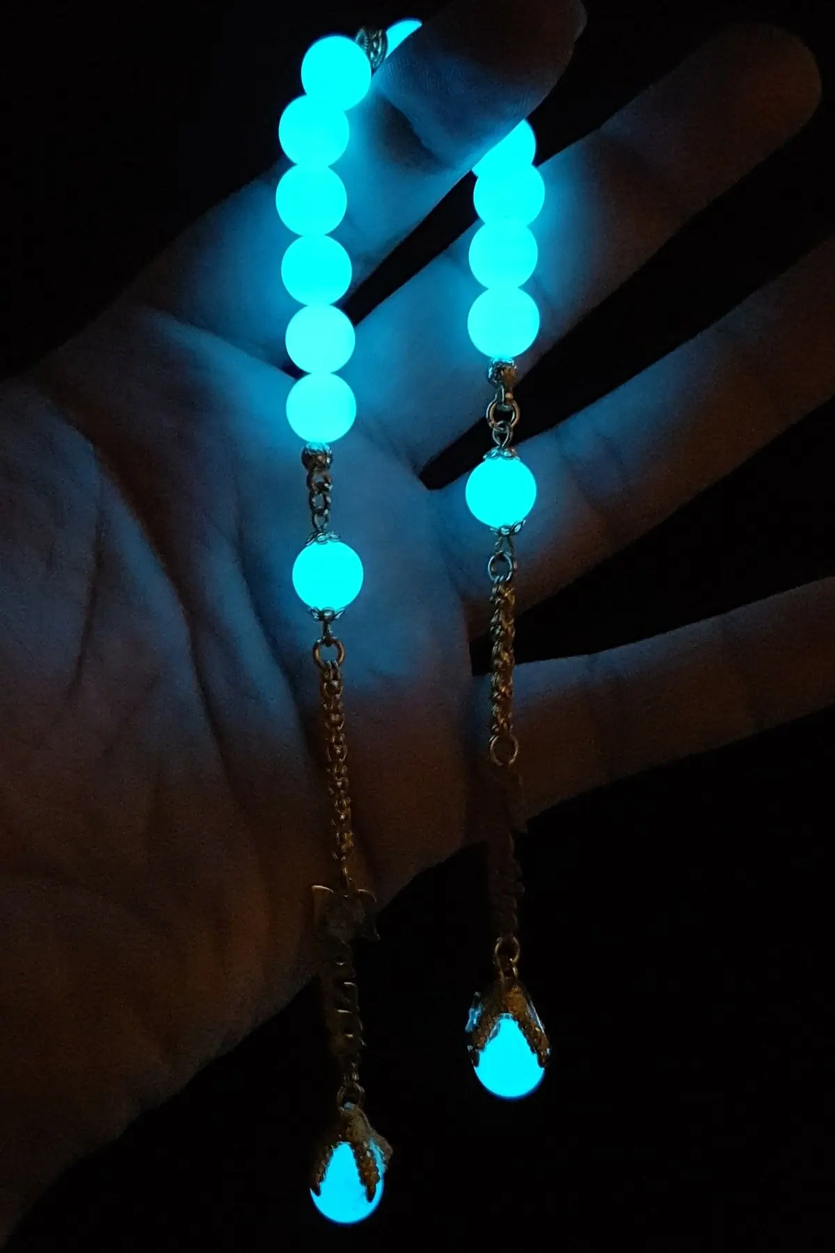 

925 sterling Silver Accessories 10mm Blue Highlighter Rosary