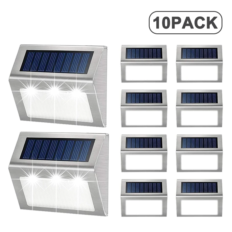 

Outdoor Solar LED Street Lights 3LEDS Waterproof Garden Fence Deck Decoration For Stairs Balcony Patio Wall