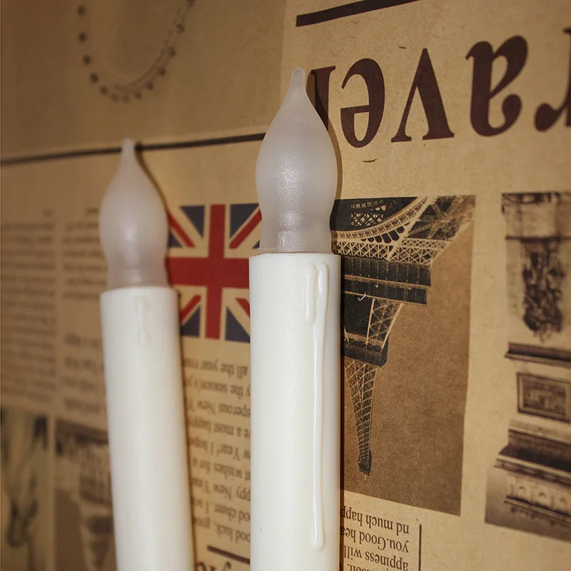 1x светодиодные греющие свечи, восковые, беспламенные, мерцающие рождественские лампы, искусственный светильник в виде свечи, Свадебный декор, украшение для дома, Рождество, ВКЛ/ВЫКЛ