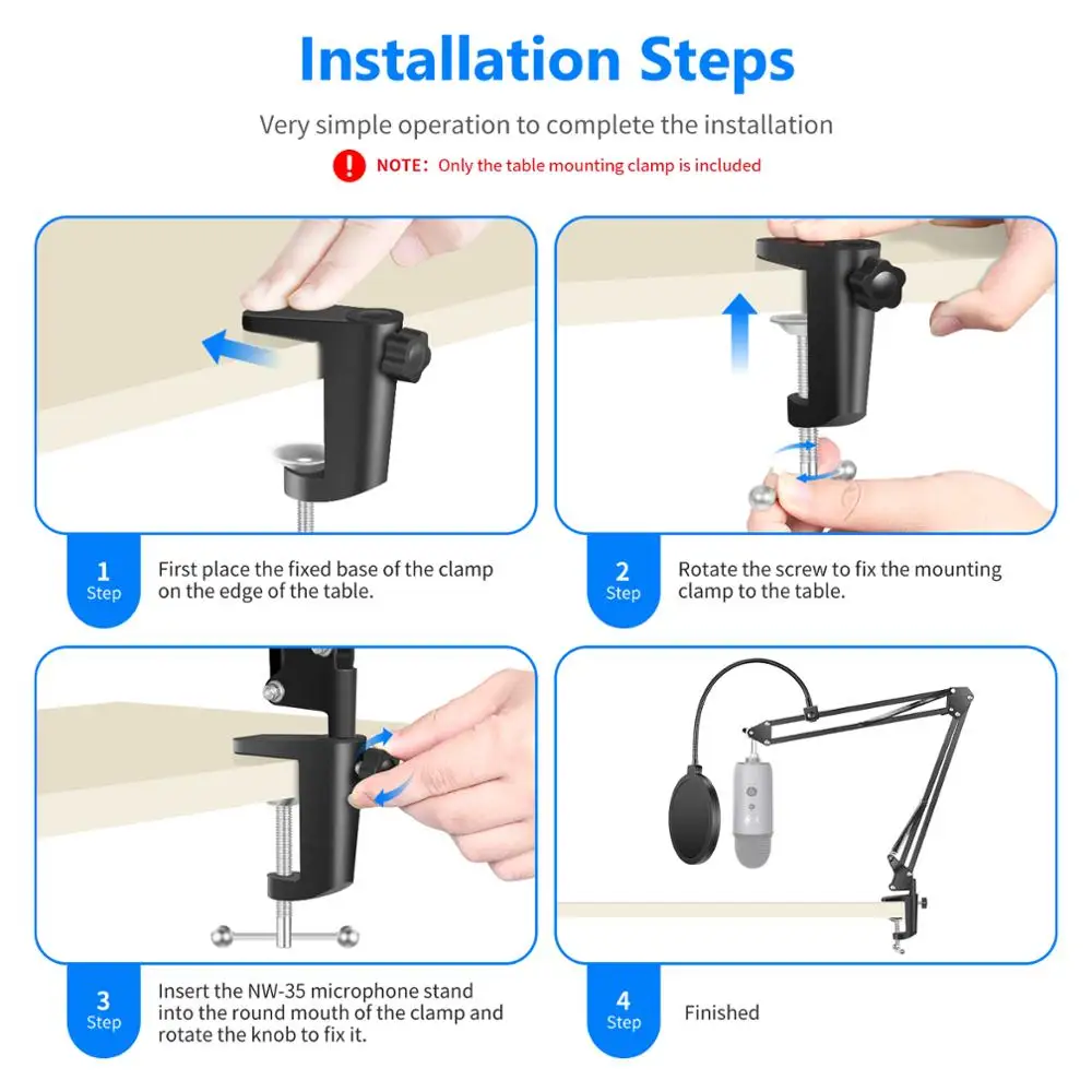 Neewer сверхпрочный металлический Настольный монтажный зажим для микрофона