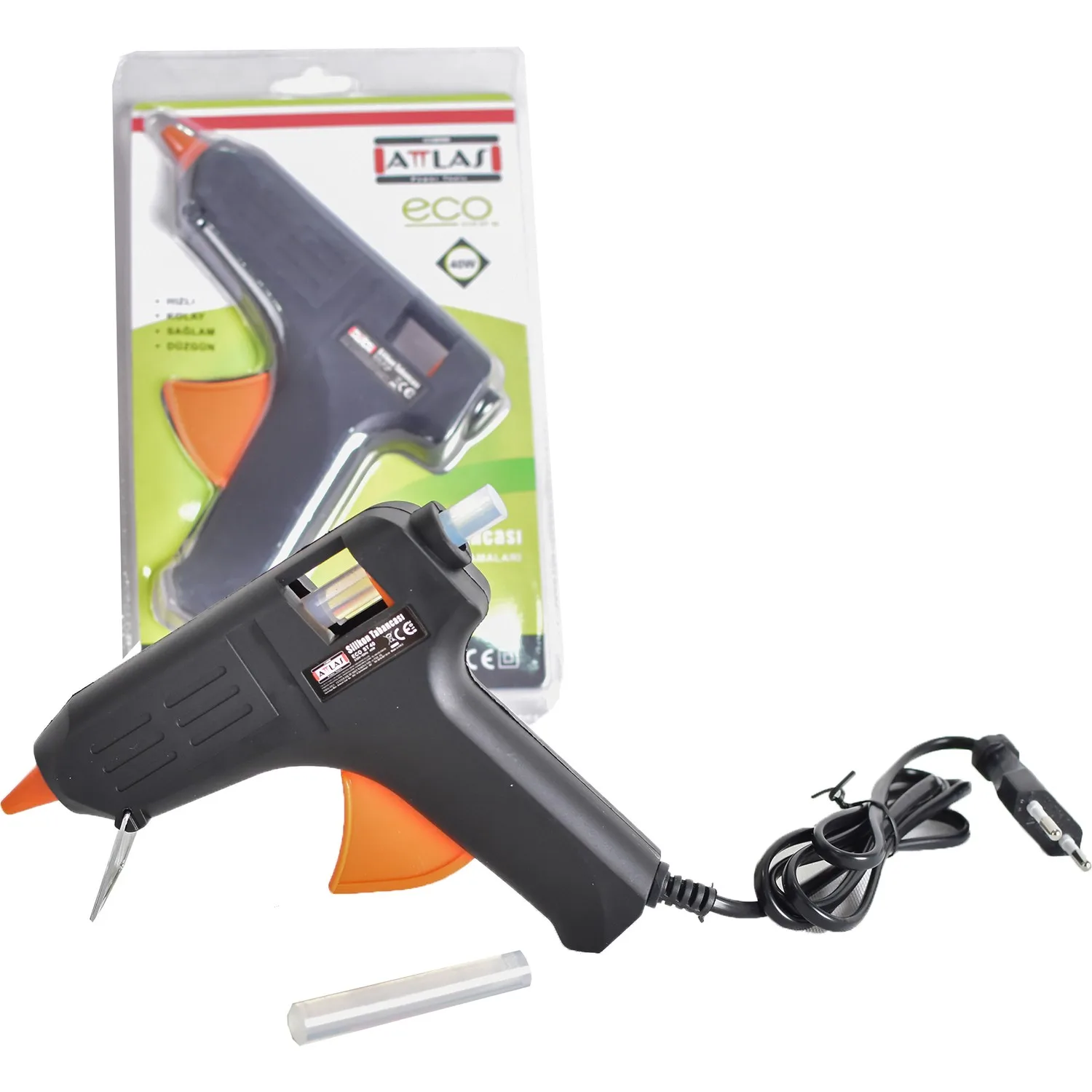 Пистолет клеевой Attlas Eco St 40, силиконовый, горячий воск, 40 Вт