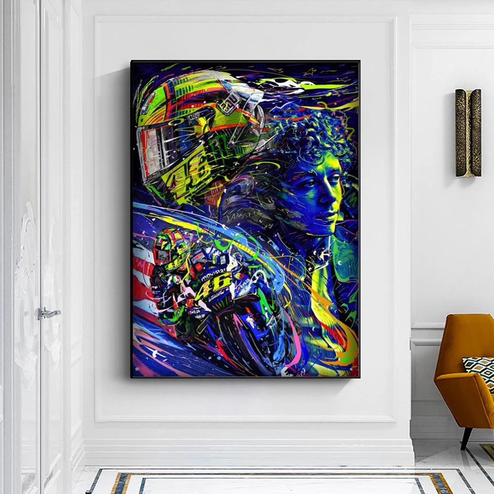 

Motorcyclist Graffiti Canvas Painting Wall Art Poster Print Modern Pop Home Decor Picture For Living Room Bedroom Frameless