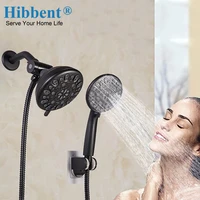 hibbent 7 setting high pressure shower combo adjustable bracket sprayer set bathroom waterfall shower set bathroom accessories