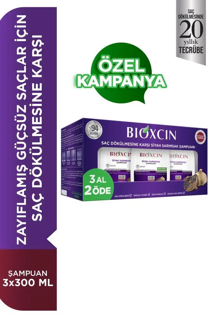 

Шампунь BIOXCIN с черным чесноком, против выпадения волос, 300 мл, 3 Al 2