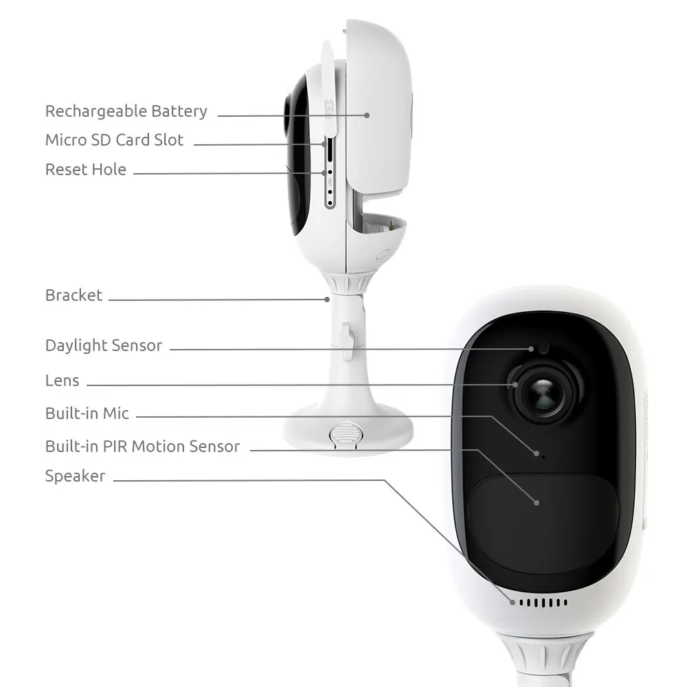Reolink Argus Pro с панелью солнечных батарей ip камера перезаряжаемая 1080P Wi Fi наружная