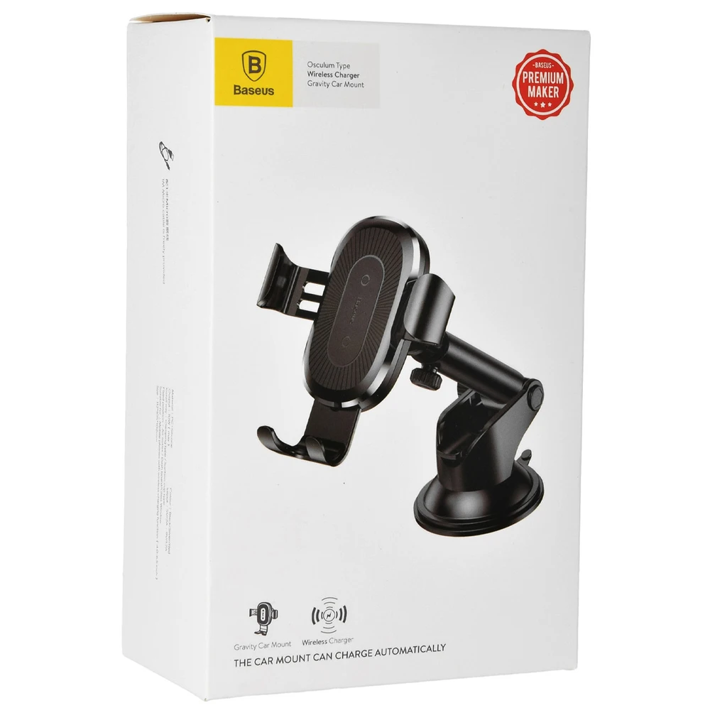 Автомобильный держатель для телефона на присоске с беспроводной быстрой