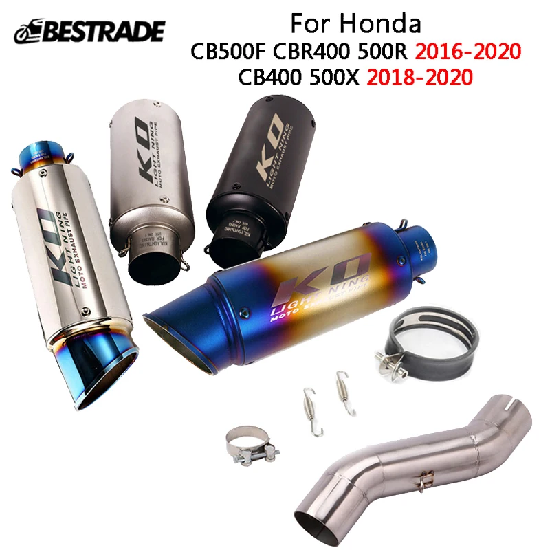 Exhaust System For Honda CB400x CB400R CB500X CB500F CBR400 500R 2018-2022 Motorcycle Middle Link Pipe Slip On 51mm Muffler Tube