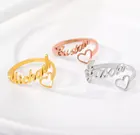 Модное персонализированное минималистичное регулируемое кольцо ручной работы с именем на заказ Женская доставка арабский французский язык