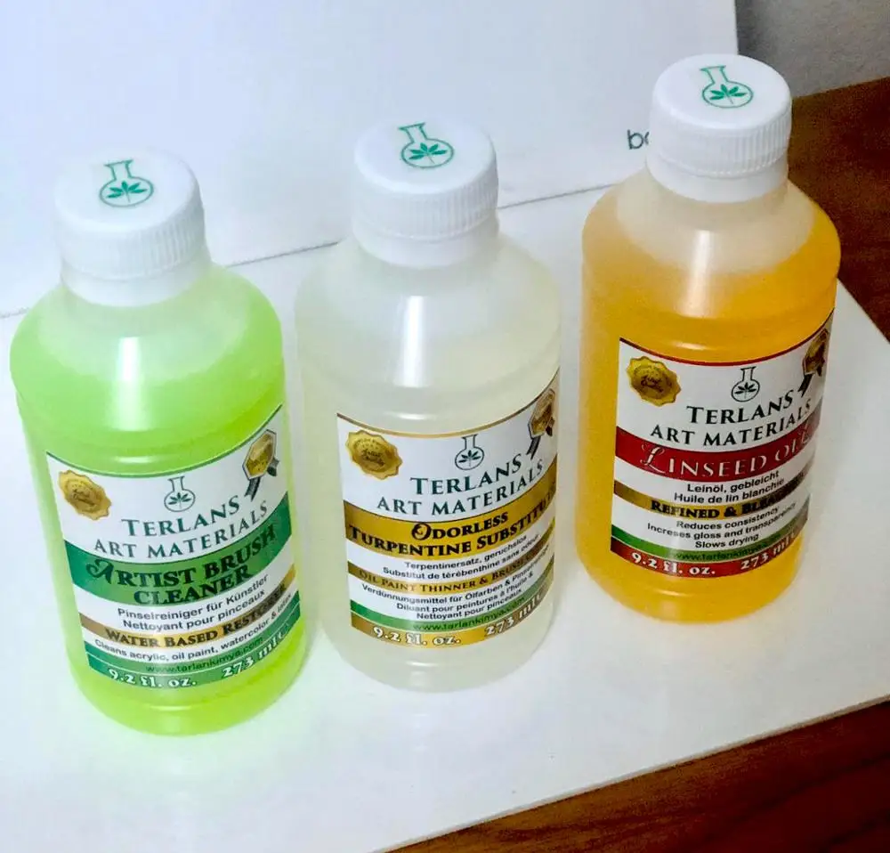 Terlans масляная краска 3x273 ml чистящее средство для красок художника mатериалы