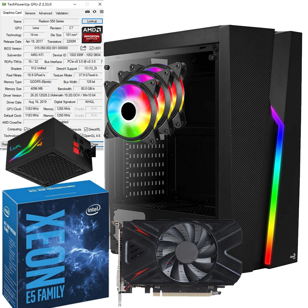 Computer Pc Gaming F19 16 Gb Ddr4 Ssd 480 Grafica Rx 550 4Gb Ddr5 Win 10 Giochi Wifi Forniti
