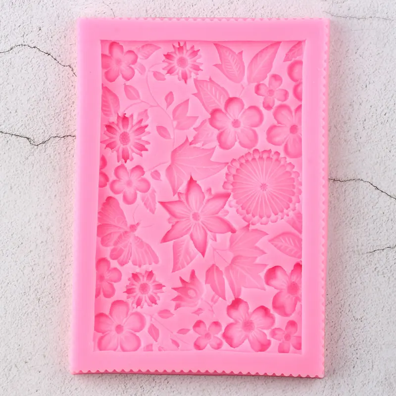 

3D Flower Lace Silicone Molds Leaves Cake Border Mold Fondant Cake Decorating Tools Candy Polymer Clay Chocolate Gumpaste Moulds