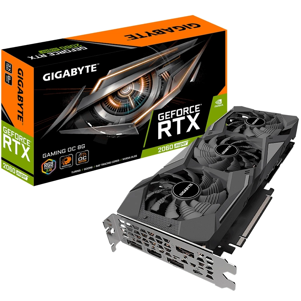 Видеокарта Gigabyte Gaming nVidia GeForce RTX 2060 Super 1815MHz 8192MB 14000MHz 256 bit RTL [GV N206SGAMING OC 8GD]|Видеокарты|