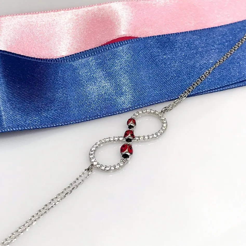 

Infinity Ladybug Silver Bracelet