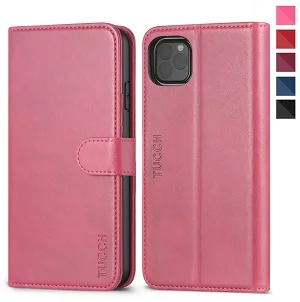 Hot Pink TUCCH чехол-кошелек для iPhone 11 Pro 5," отделения для карт противоударный чехол ID держатель для карт чехол 360 Защитный чехол - Цвет: Hot Pink