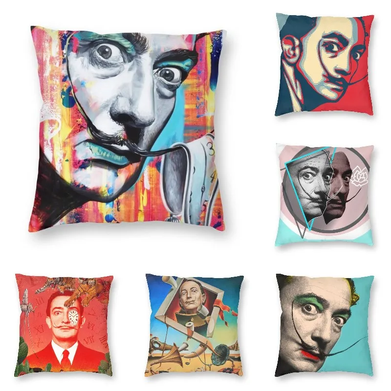 

Salvador Dali Contemporary Pop Art Realism Painting Pillow Case Home Decor Spain Surrealism Artist Sofa Cushion Cover Pillowcase