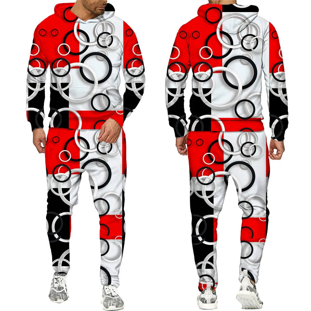 

Novelty Three-Dimensional Men Hoodies Suits Fashion 3d Tracksuits Casual Sportswear Punk Style Sweatshirts Sweatpants Streetwear