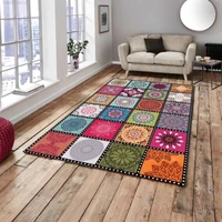 Modern Patterned Carpet Cover Decorative Fabric Printed Design Soft Rug Cover Washable Bedroom Decoration, Living Room Decoratio
